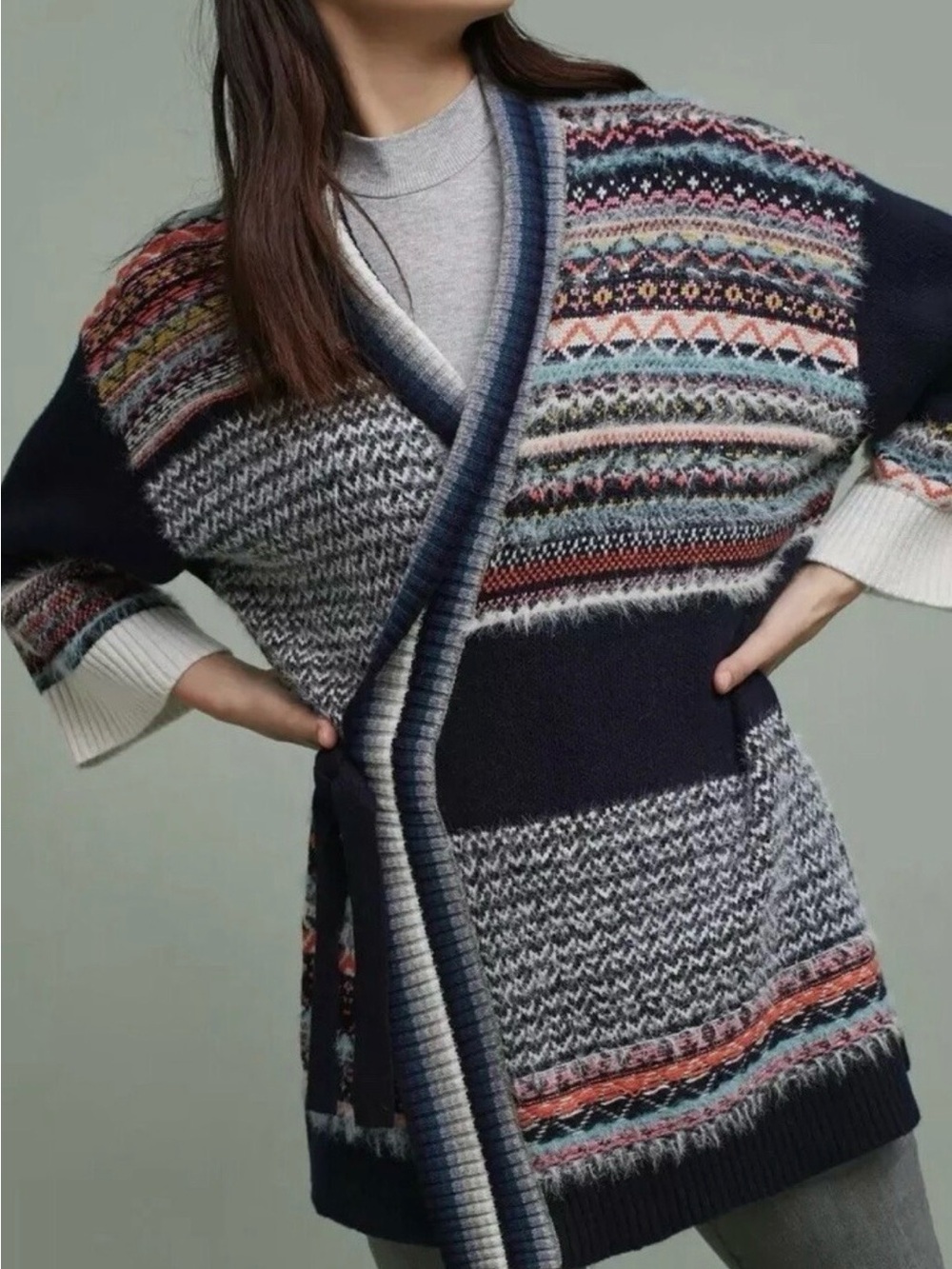 Anthropologie Sleeping On Snow Kimono Sweater